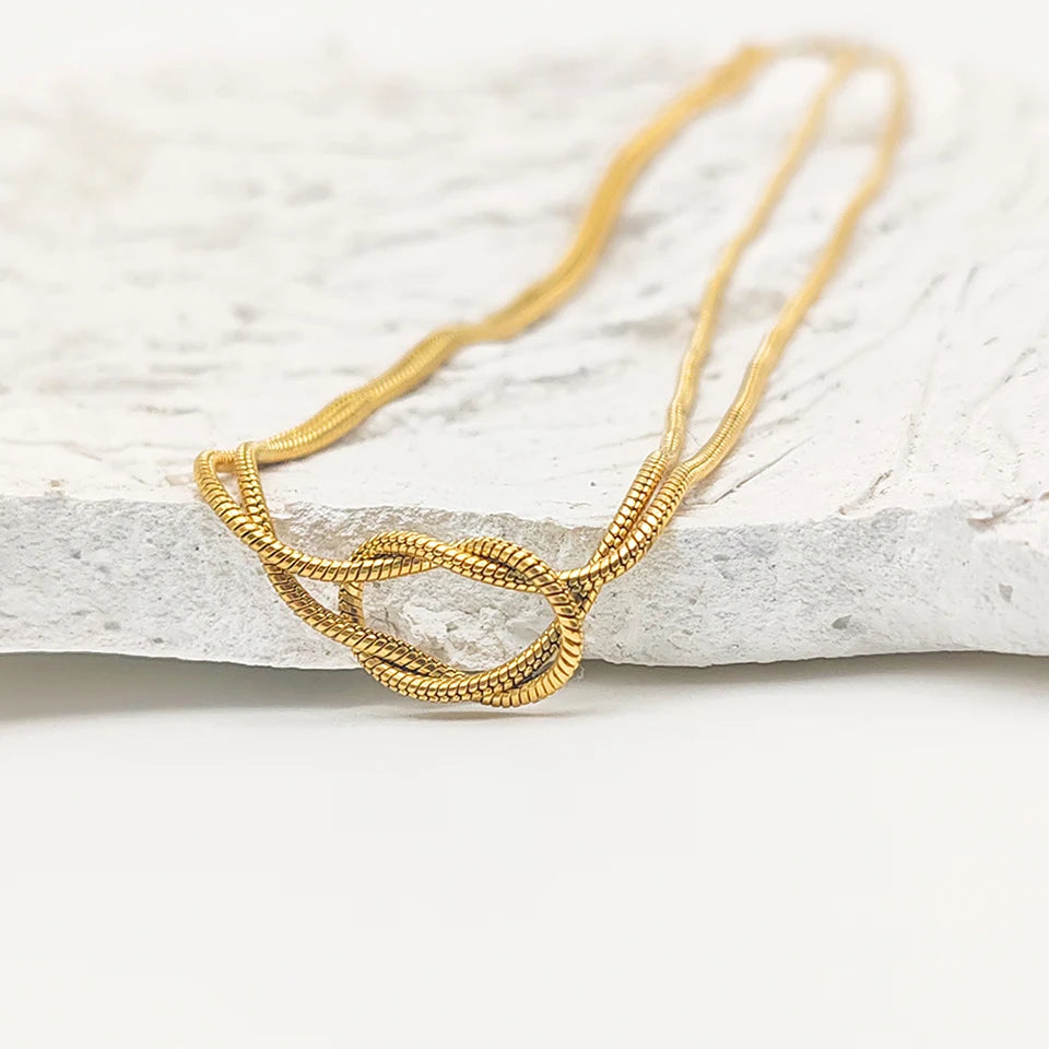 Nerva Knotted Snake Necklace